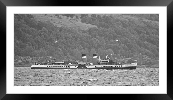 PS Waverley passing Largs Pencil Framed Mounted Print by Allan Durward Photography