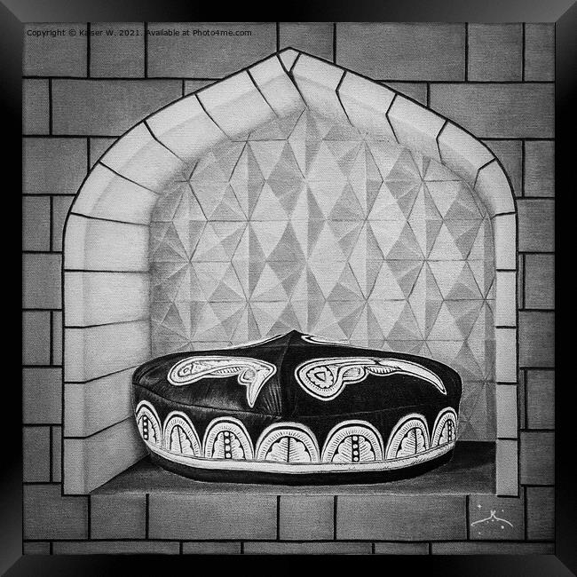Black and white Doppa Framed Print by Kaiser W.