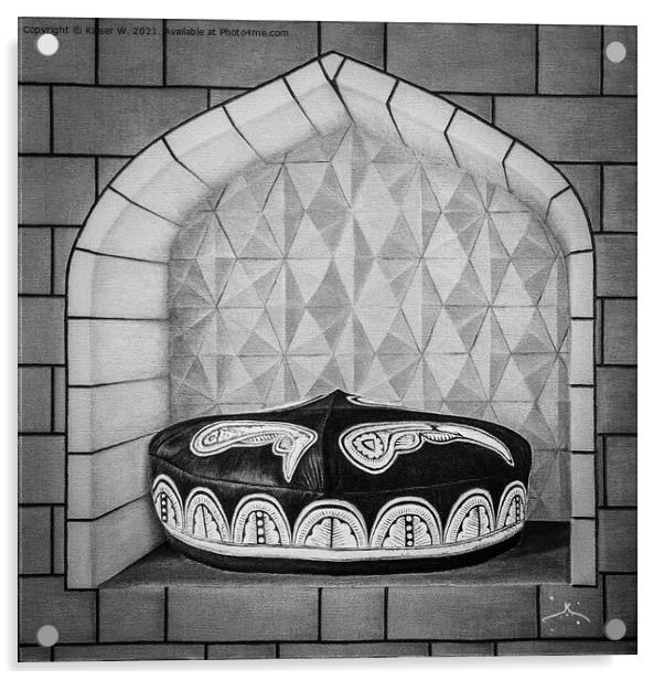 Black and white Doppa Acrylic by Kaiser W.