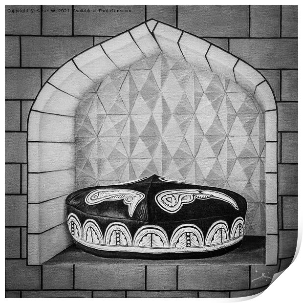 Black and white Doppa Print by Kaiser W.