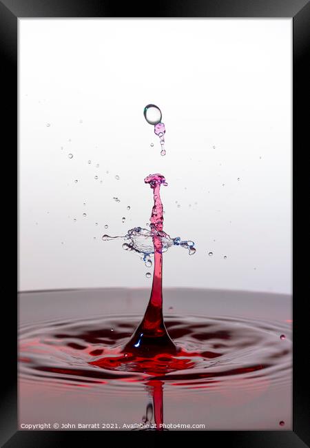 Red Splash Framed Print by John Barratt
