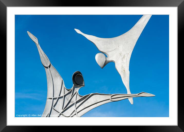 Empowerment statue with outstretched arms Framed Mounted Print by Allan Bell