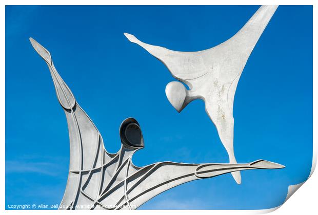 Empowerment statue with outstretched arms Print by Allan Bell