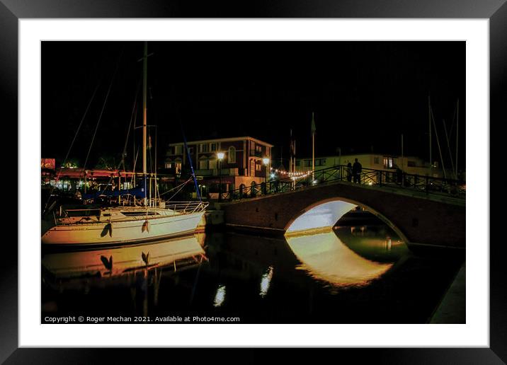 Night Romance in Port Grimaud Framed Mounted Print by Roger Mechan