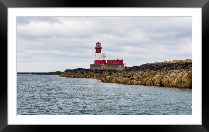 Longstone lighthouse Framed Mounted Print by Alan Tunnicliffe