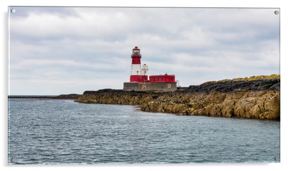 Longstone lighthouse Acrylic by Alan Tunnicliffe