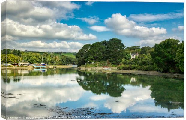 St Just Creek Truro Cornwall Canvas Print by Roger Mechan