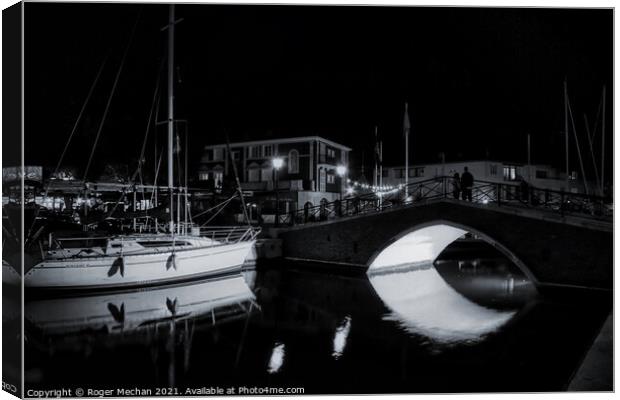 Romance in Port Grimaud Canvas Print by Roger Mechan