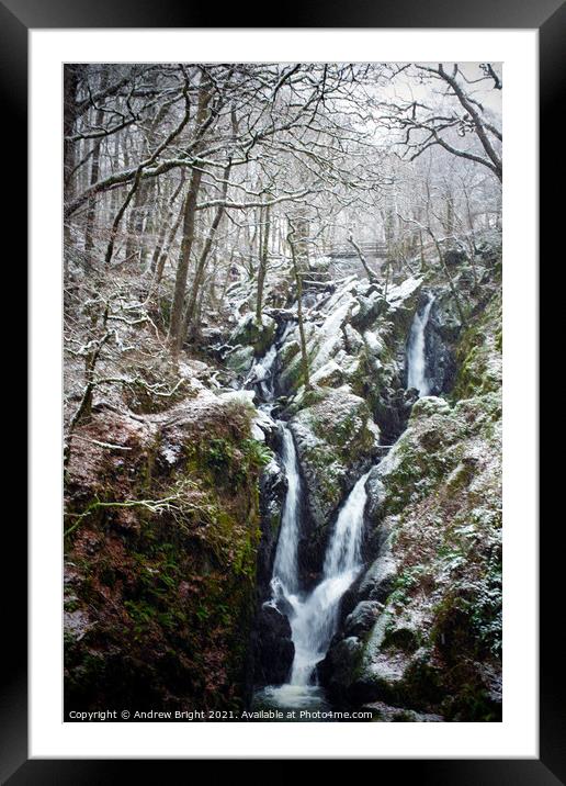 Snowy Falls Framed Mounted Print by Andrew Bright