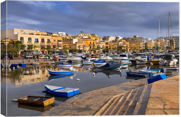 Ta Xbiex Town and Harbour in Malta Canvas Print by Artur Bogacki