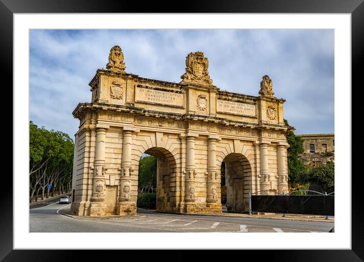 Portes des Bombes Gate in Malta Framed Mounted Print by Artur Bogacki
