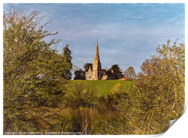 The Church at Midgeham in Berkshire Print by Ian Lewis