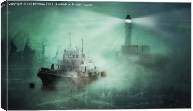 Boat in the Mist Canvas Print by Lee Kershaw