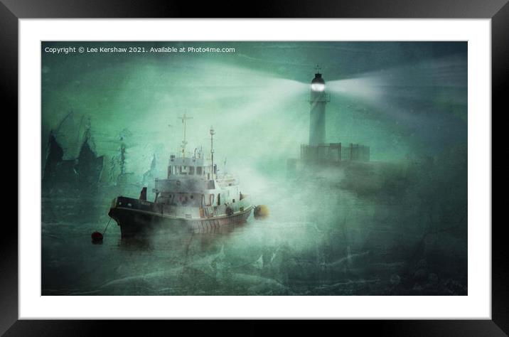 Boat in the Mist Framed Mounted Print by Lee Kershaw