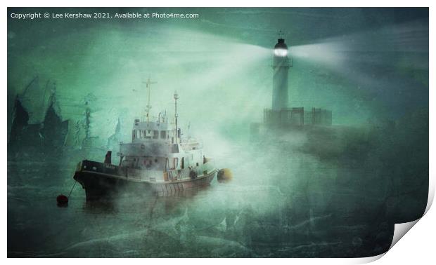 Boat in the Mist Print by Lee Kershaw