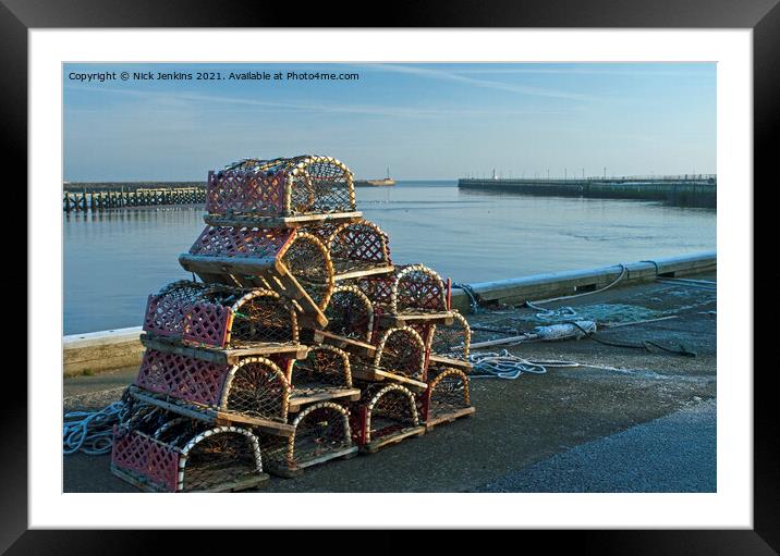 Lobster Pots at Amble Hatbour Northumberland  Framed Mounted Print by Nick Jenkins