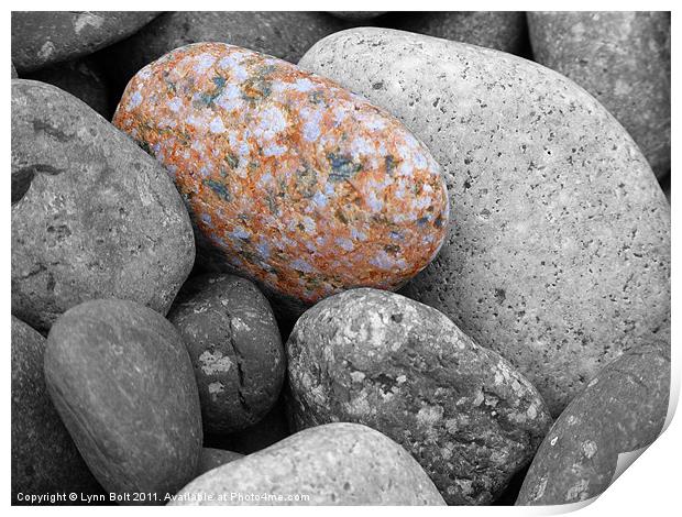 Pebbles on the Beach Print by Lynn Bolt