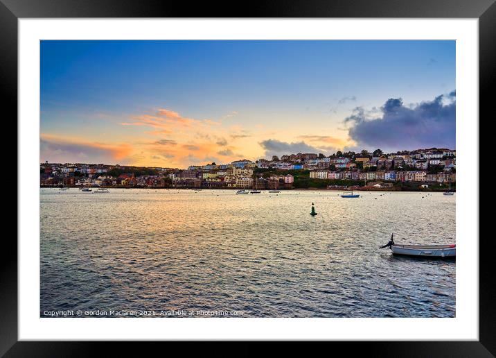 Beautiful Winter Sunset over Falmouth Harbour Framed Mounted Print by Gordon Maclaren