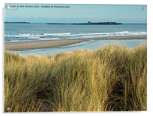 Bamburgh Beach Northumberland Coast Acrylic by Nick Jenkins
