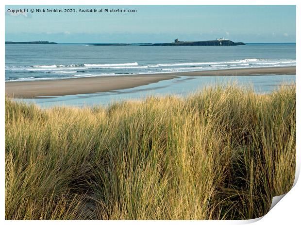 Bamburgh Beach Northumberland Coast Print by Nick Jenkins