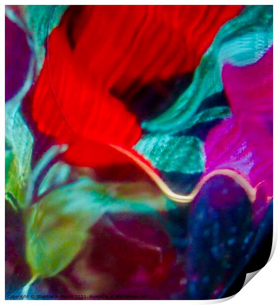 Abstract flowers Print by Stephanie Moore