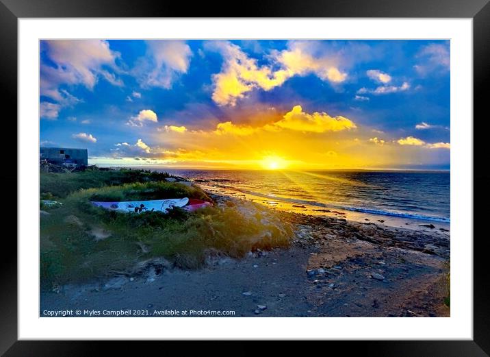 Scottish Island sunset  Framed Mounted Print by Myles Campbell