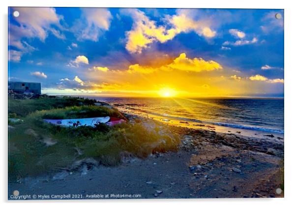 Scottish Island sunset  Acrylic by Myles Campbell