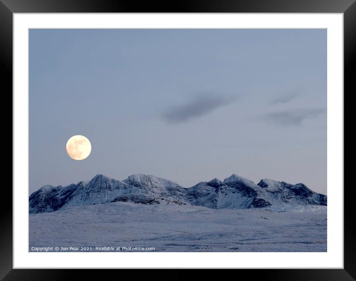 Cuillin Moonrise Framed Mounted Print by Jon Pear