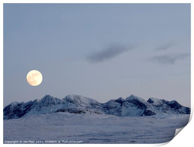 Cuillin Moonrise Print by Jon Pear