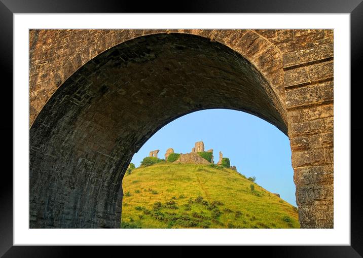 Corfe Castle & Railway Arch Framed Mounted Print by Darren Galpin
