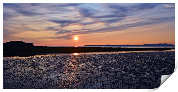 Arran sunset from Greenan Ayr Print by Allan Durward Photography