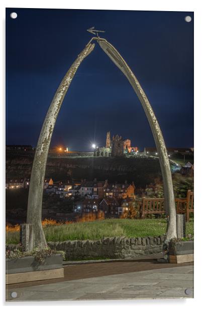 Enchanting Night View of Whitby Acrylic by Alan Tunnicliffe