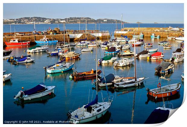 Torbay and Harbour, Paignton, Devon. UK. Print by john hill