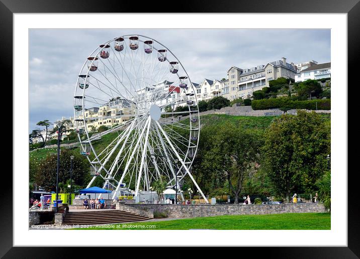 Seafront big wheel, Torquay, Devon, UK. Framed Mounted Print by john hill