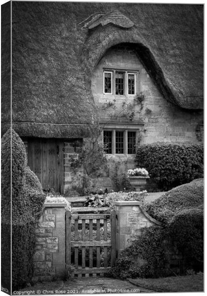 Chipping Campden, thatched cottage Canvas Print by Chris Rose