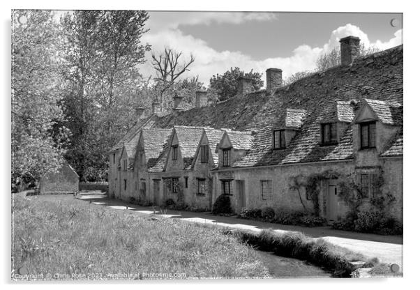 Bibury, Cotswold cottages Acrylic by Chris Rose