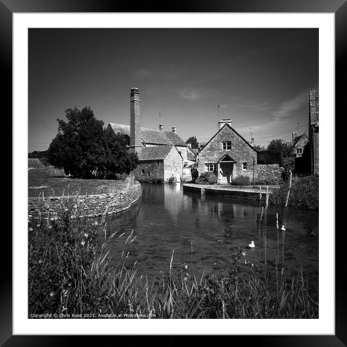 Lower Slaughter, the old mill Framed Mounted Print by Chris Rose