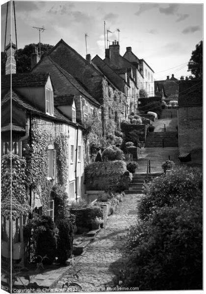 Chipping Steps in Tetbury, Cotswolds. Canvas Print by Chris Rose