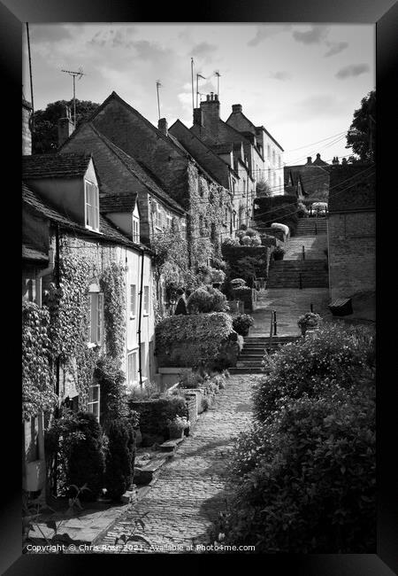 Chipping Steps in Tetbury, Cotswolds. Framed Print by Chris Rose