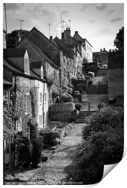 Chipping Steps in Tetbury, Cotswolds. Print by Chris Rose
