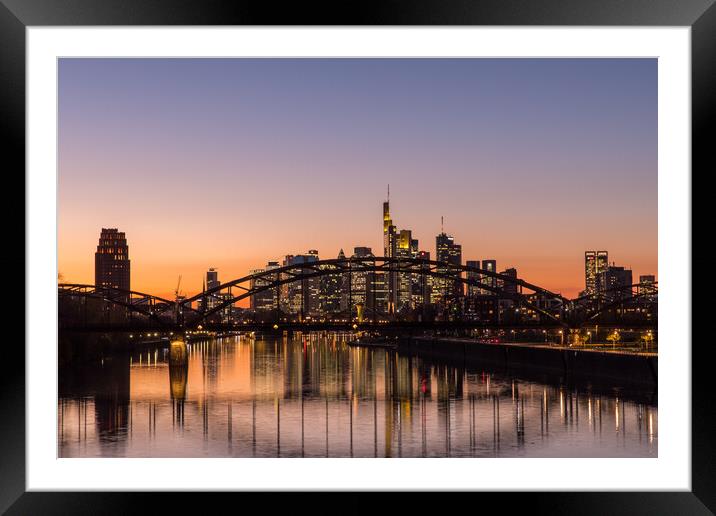 Skyline Frankfurt Framed Mounted Print by Thomas Schaeffer