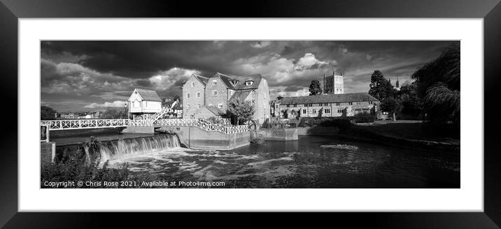 Tewkesbury, restored Abbey Mill and sluices Framed Mounted Print by Chris Rose