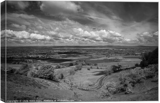 Coaley Peak Viewpoint, winding road Canvas Print by Chris Rose