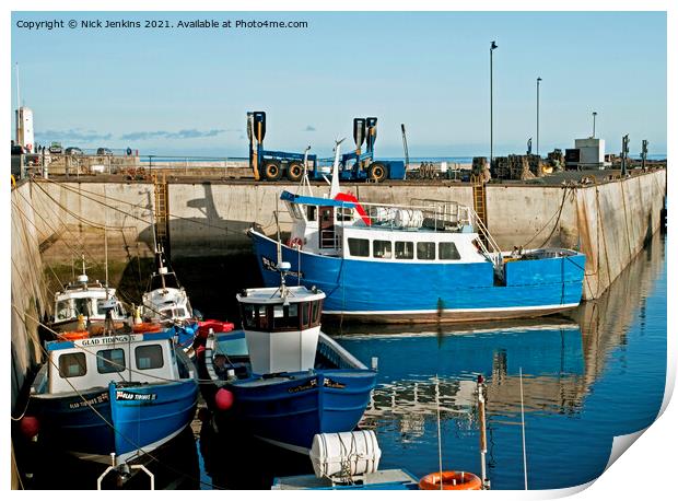 Seahouses Harbour Northumberland Coast  Print by Nick Jenkins