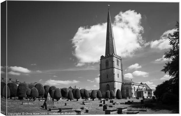 Painswick, the historic 'wool church' Canvas Print by Chris Rose