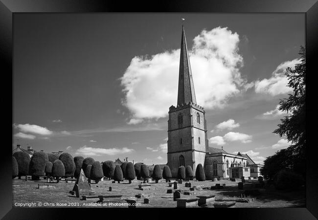 Painswick, the historic 'wool church' Framed Print by Chris Rose