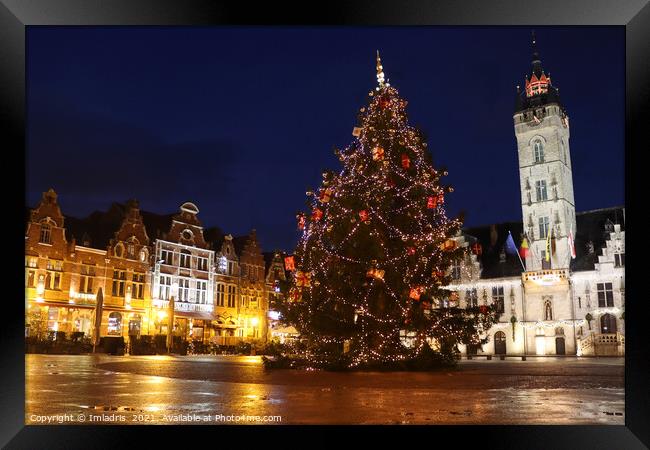 Christmas Decorations, Dendermonde, Belgium Framed Print by Imladris 