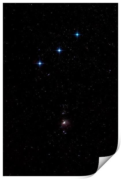 Orions Belt and Nebula Print by Roger Green