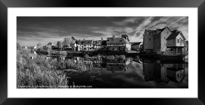 Tewkesbury, idyllic riverside cottages Framed Mounted Print by Chris Rose