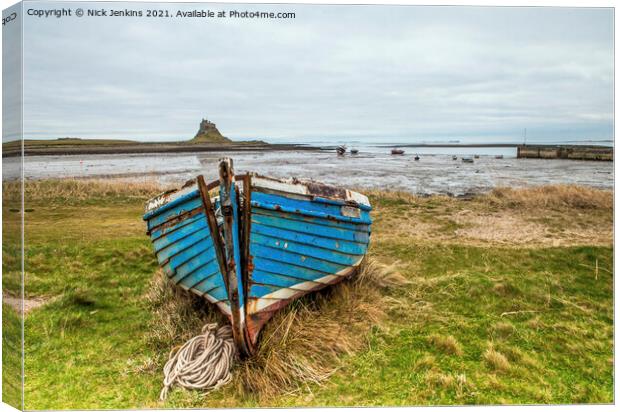 Abandoned Fishing Boat on Lindisfarne  Canvas Print by Nick Jenkins